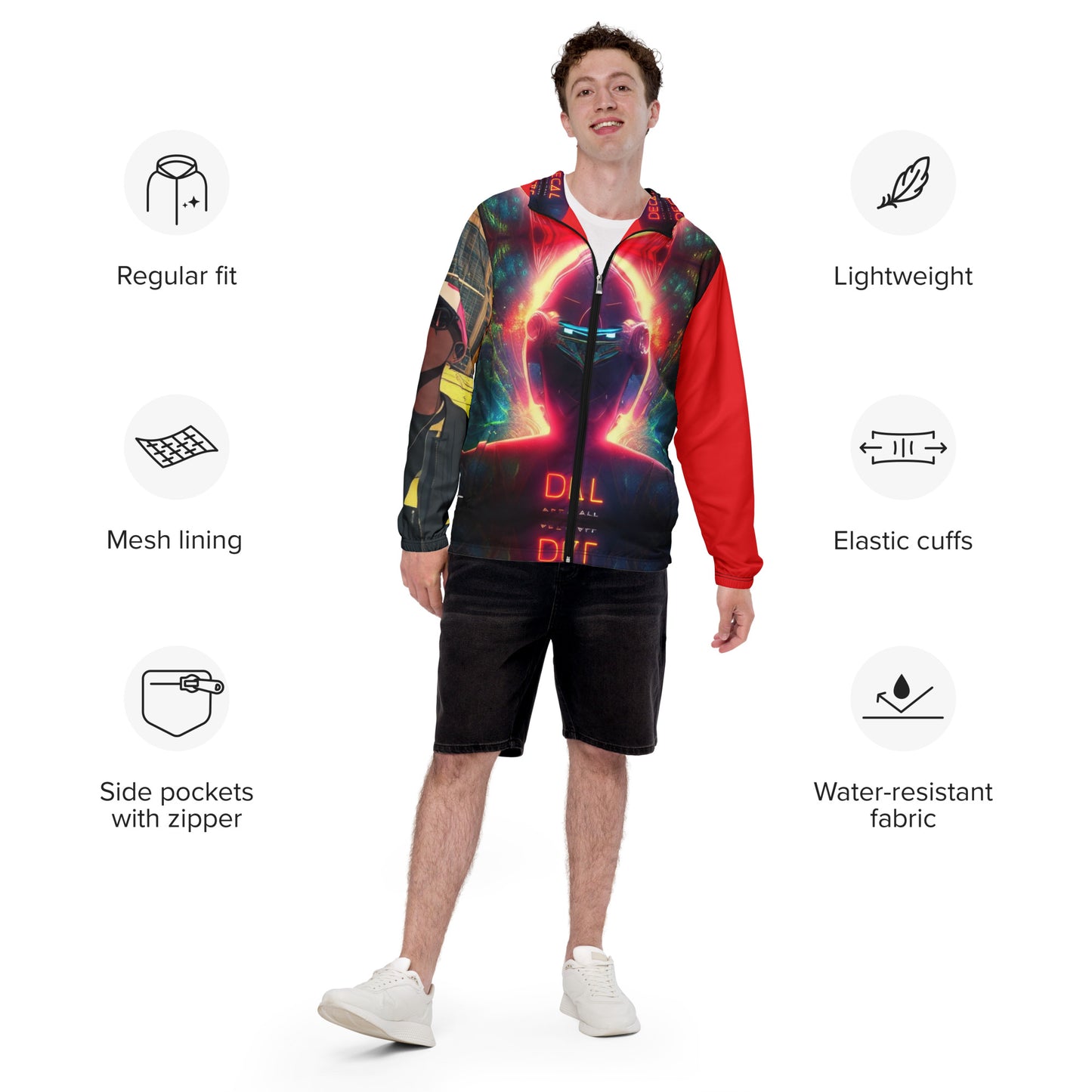 Hip Hop x Anime Men’s windbreaker