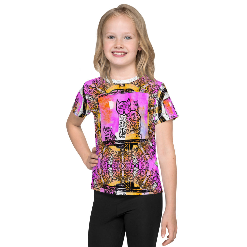 KITTY PINK Kids crew neck t-shirt