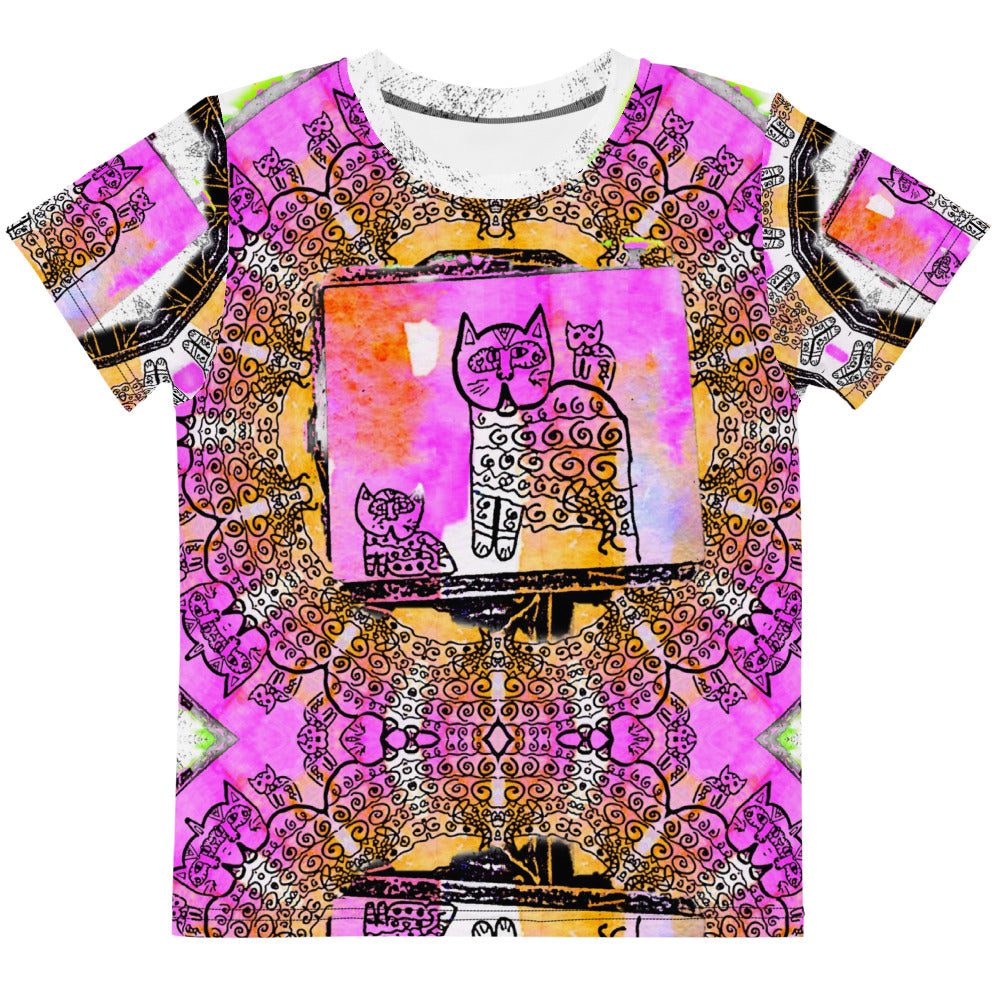 KITTY PINK Kids crew neck t-shirt