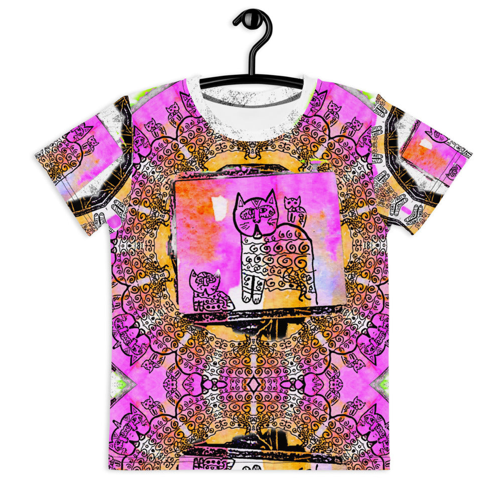 KITTY PINK Kids crew neck t-shirt