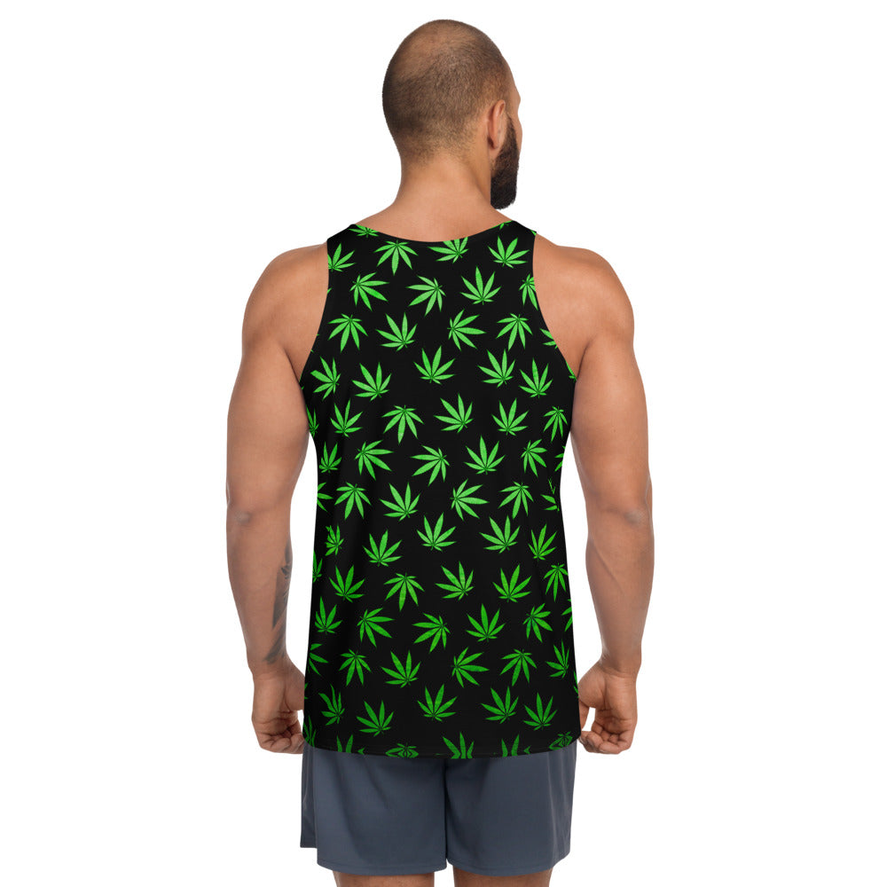 WEEDLEAF BLACK Unisex Tank Top