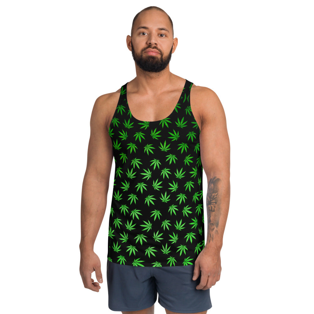 WEEDLEAF BLACK Unisex Tank Top