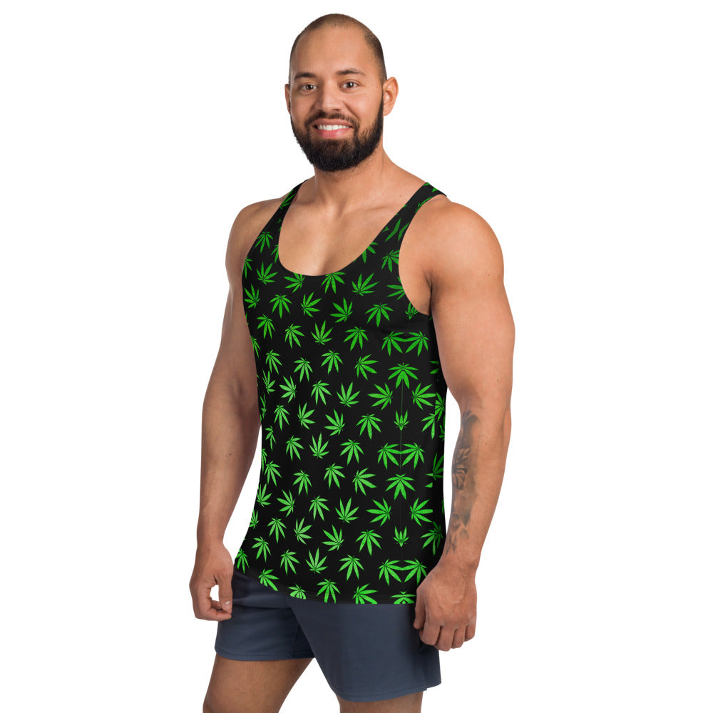 WEEDLEAF BLACK Unisex Tank Top