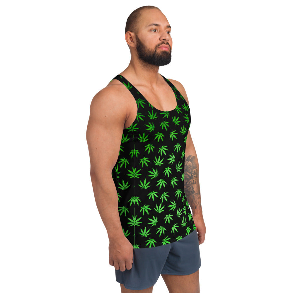 WEEDLEAF BLACK Unisex Tank Top